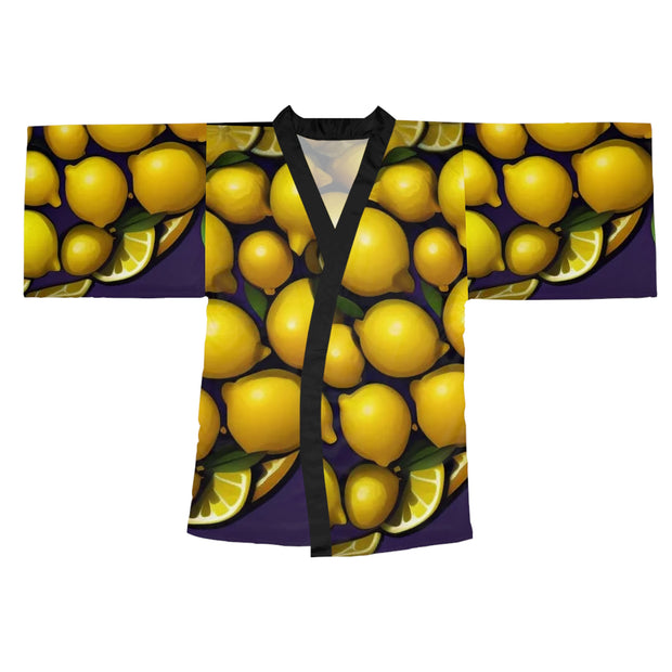 Lemons Long Sleeve Kimono Robe - Bright & Trendy - Under the Stars Babe