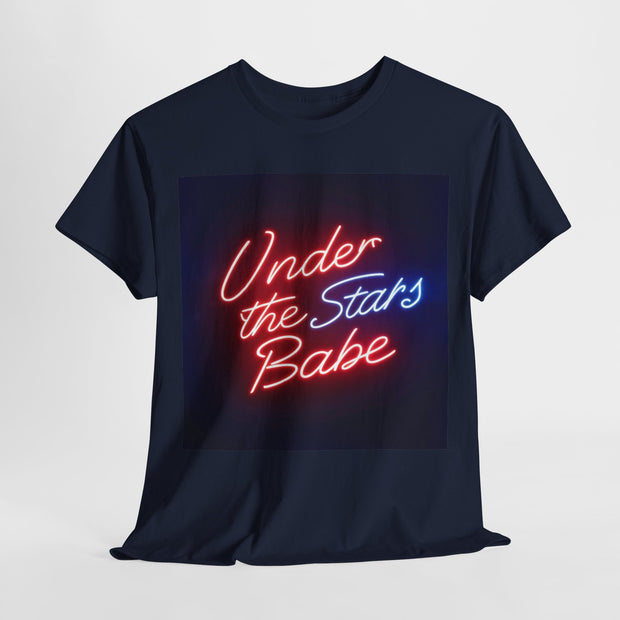 Neon Under the Stars Babe Heavy Cotton Tee - Bold & Trendy