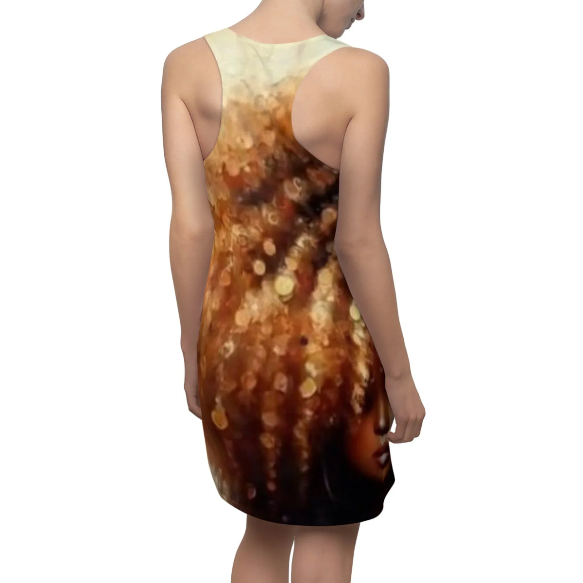 Afro Goddess Glow Racerback Dress — Boho AOP Summer Dress - underthestarsbabe