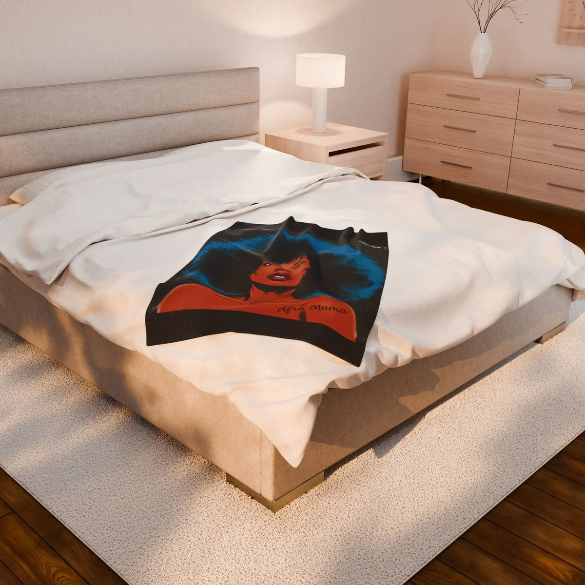 Afro Mama Velveteen Plush Blanket - underthestarsbabe