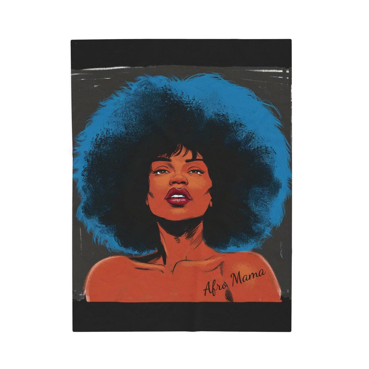 Afro Mama Velveteen Plush Blanket - underthestarsbabe