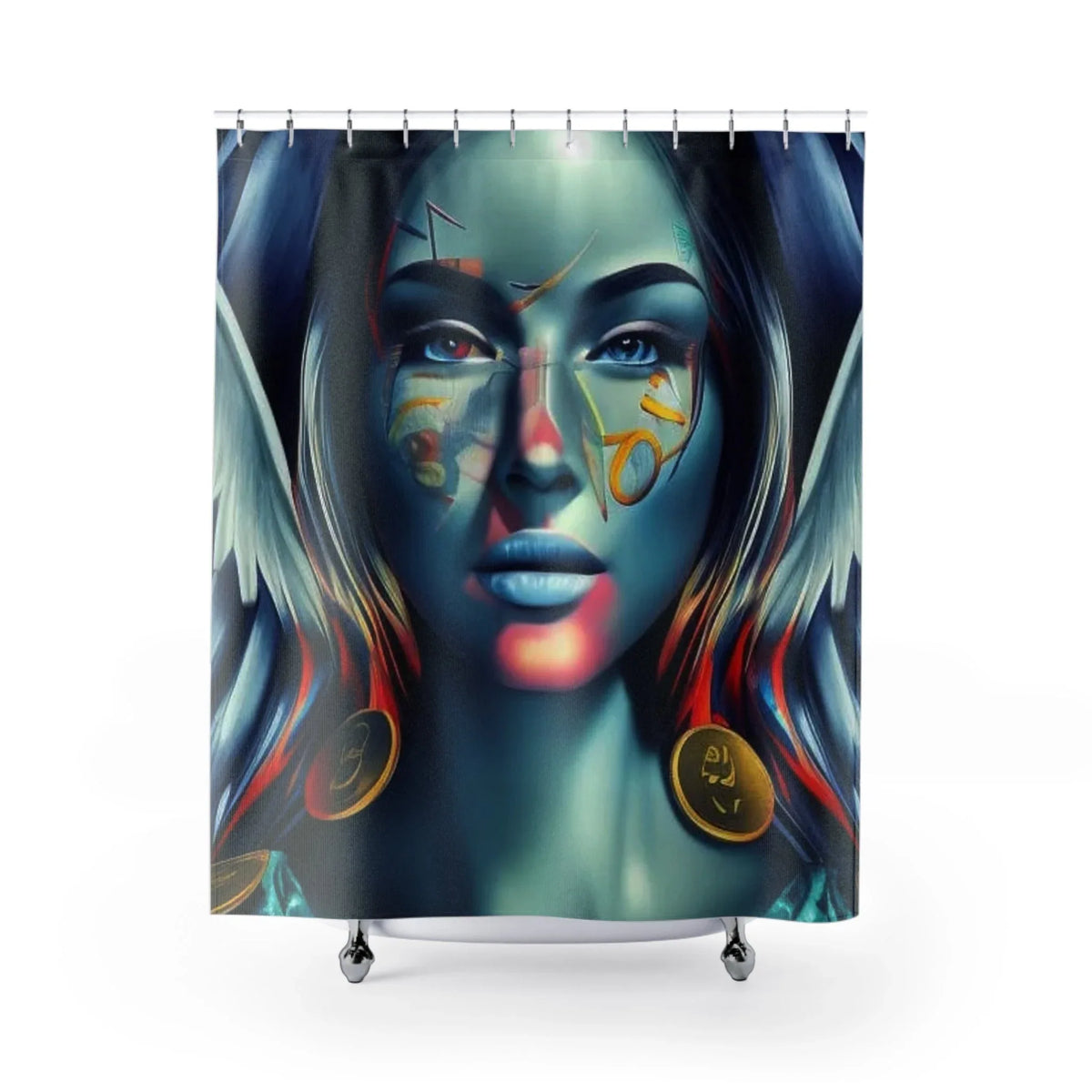 Angel of Wealth Shower Curtain - Luxurious & Beautiful - Under the Stars Babe - underthestarsbabe