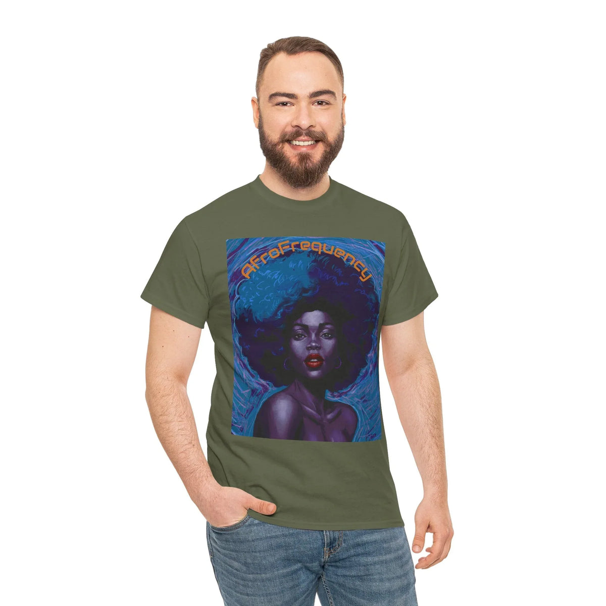 Artistic Afrofrequency Unisex T-Shirt - Vibrant Energy Design - underthestarsbabe