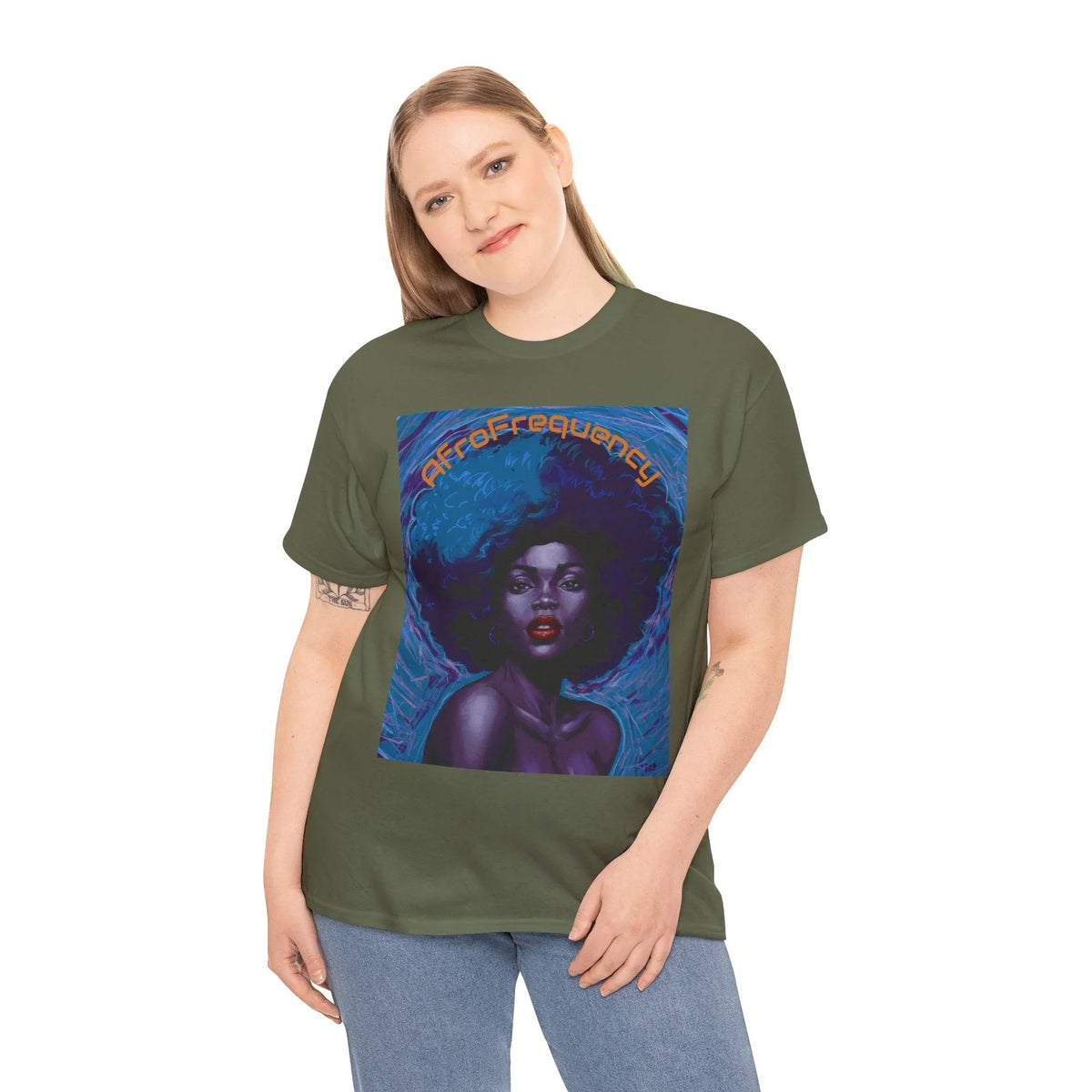 Artistic Afrofrequency Unisex T-Shirt - Vibrant Energy Design - underthestarsbabe