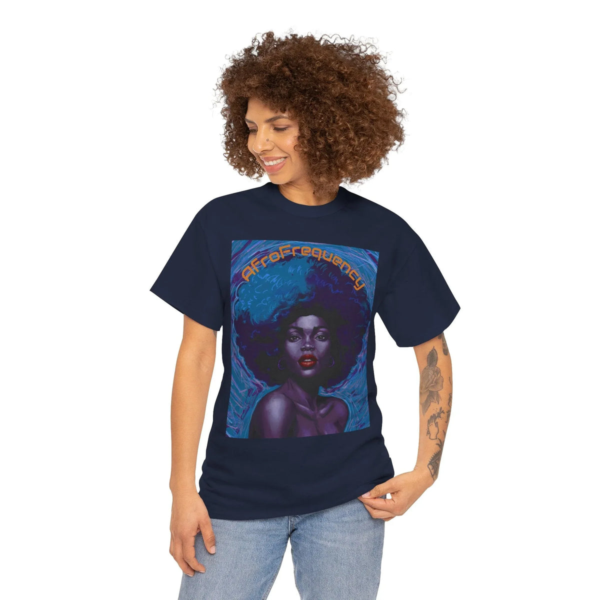 Artistic Afrofrequency Unisex T-Shirt - Vibrant Energy Design - underthestarsbabe