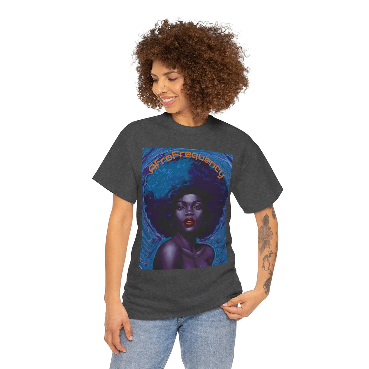 Artistic Afrofrequency Unisex T-Shirt - Vibrant Energy Design - underthestarsbabe
