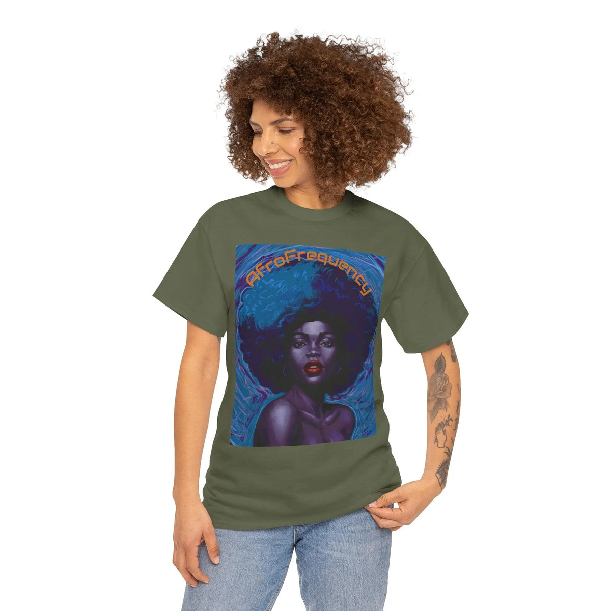 Artistic Afrofrequency Unisex T-Shirt - Vibrant Energy Design - underthestarsbabe
