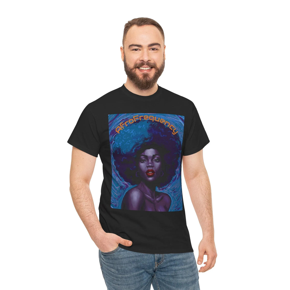 Artistic Afrofrequency Unisex T-Shirt - Vibrant Energy Design - underthestarsbabe