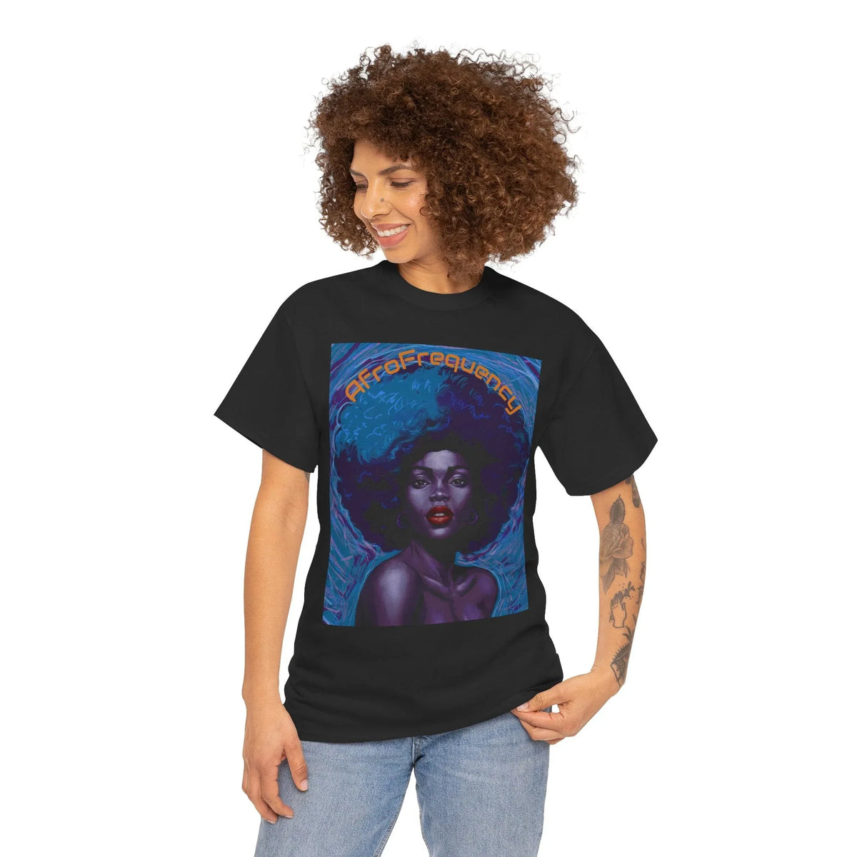 Artistic Afrofrequency Unisex T-Shirt - Vibrant Energy Design - underthestarsbabe