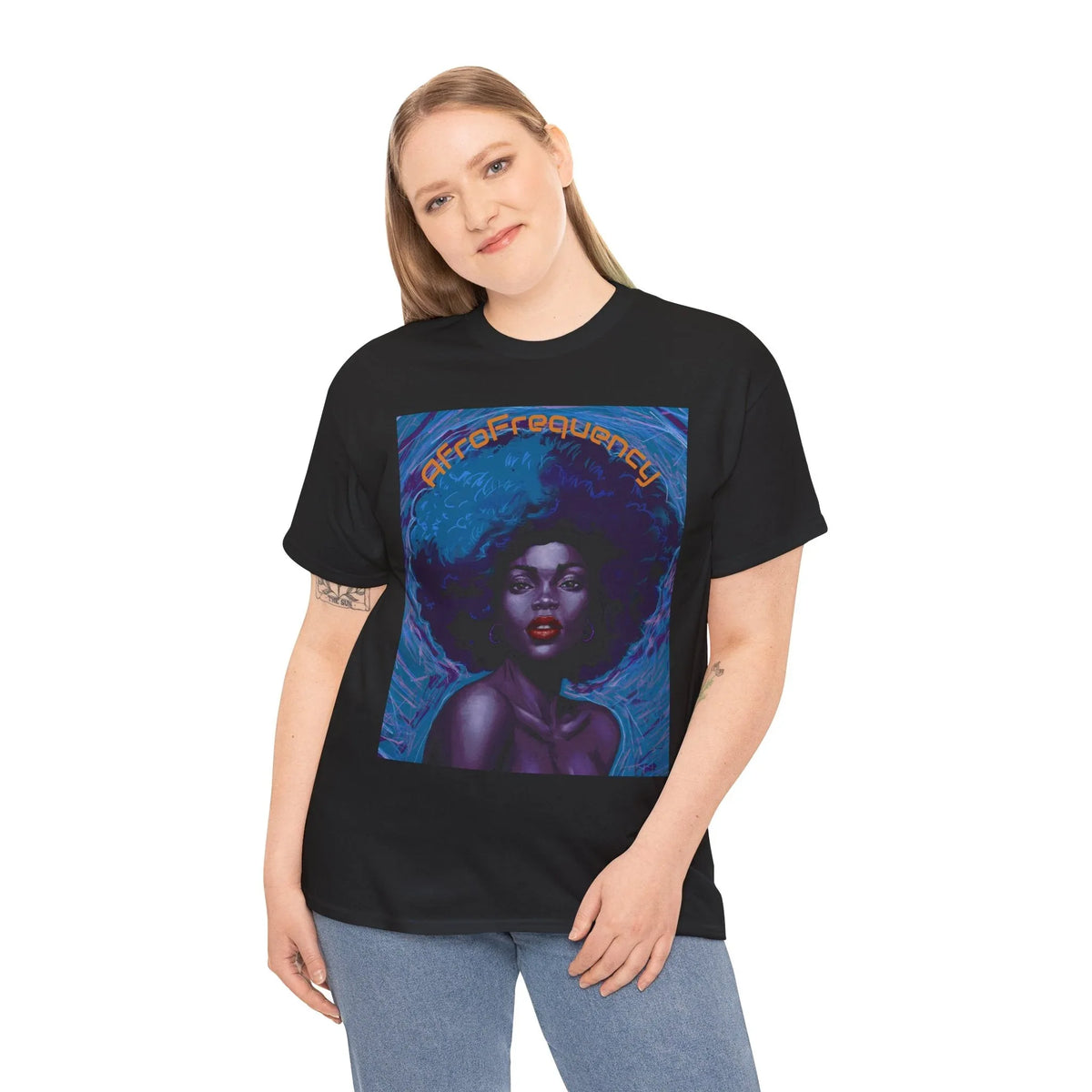Artistic Afrofrequency Unisex T-Shirt - Vibrant Energy Design - underthestarsbabe