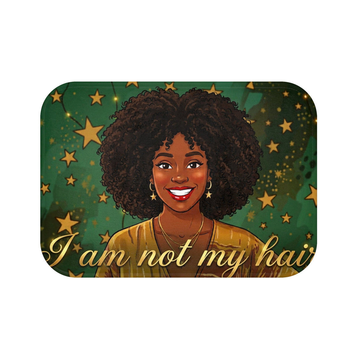 Bath Mat — "I Am Not My Hair" Afro Pride Bathroom Rug - underthestarsbabe