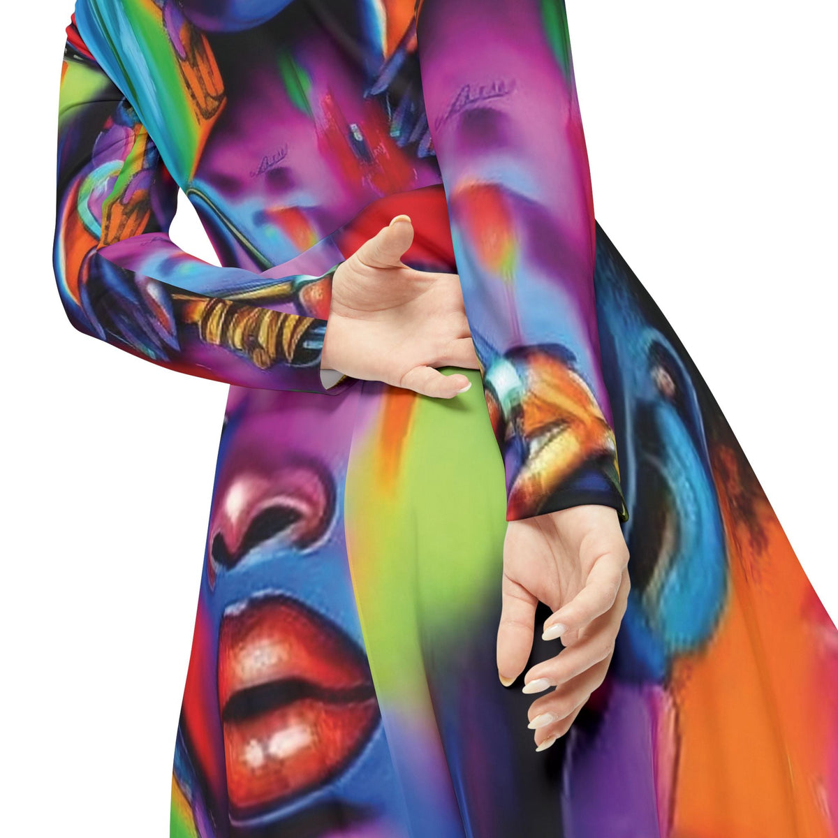 Betty Long Sleeve Dance Dress (AOP) - underthestarsbabe.shop