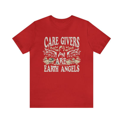 Caregivers Are Earth Angels Jersey Short Sleeve Tee - Soft & Versatile - Under the Stars Babe - underthestarsbabe