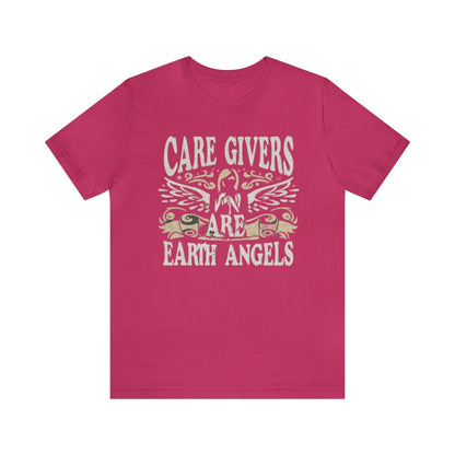 Caregivers Are Earth Angels Jersey Short Sleeve Tee - Soft & Versatile - Under the Stars Babe - underthestarsbabe