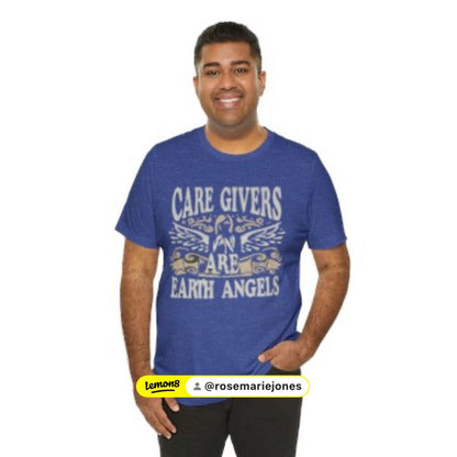 Caregivers Are Earth Angels Jersey Short Sleeve Tee - Soft & Versatile - Under the Stars Babe - underthestarsbabe