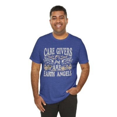 Caregivers Are Earth Angels Jersey Short Sleeve Tee - Soft & Versatile - Under the Stars Babe - underthestarsbabe