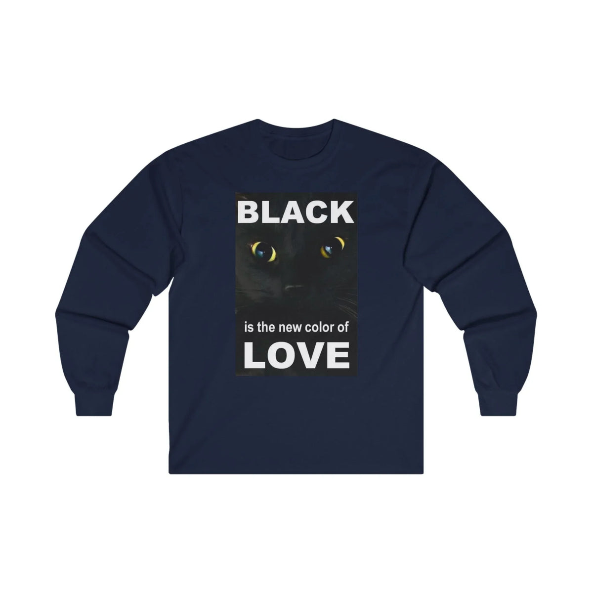 Cat Black Love Design Long Sleeve Tee - Under The Stars Babe - underthestarsbabe