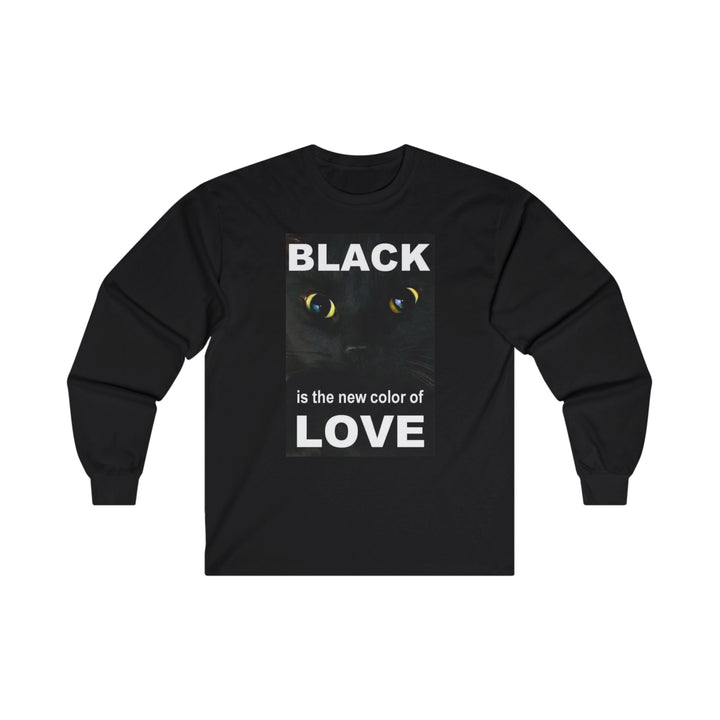 Cat Black Love Design Long Sleeve Tee - Under The Stars Babe - underthestarsbabe
