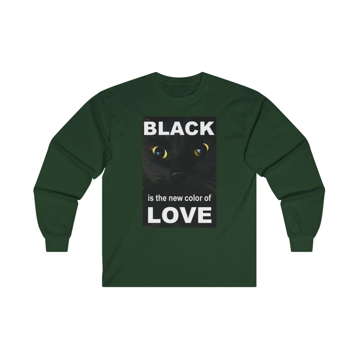 Cat Black Love Design Long Sleeve Tee - Under The Stars Babe - underthestarsbabe