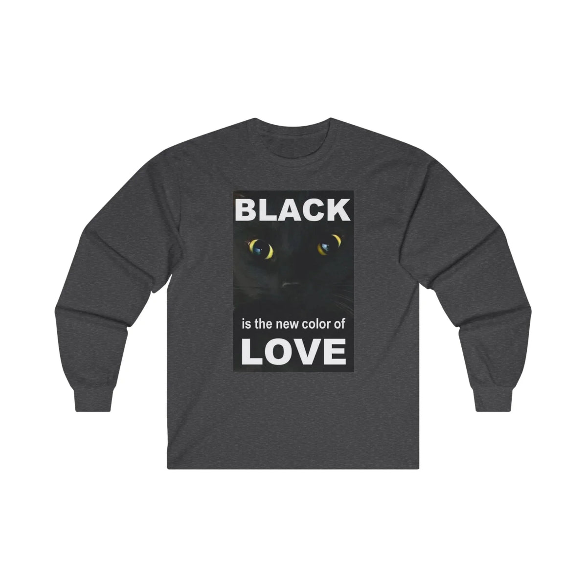 Cat Black Love Design Long Sleeve Tee - Under The Stars Babe - underthestarsbabe