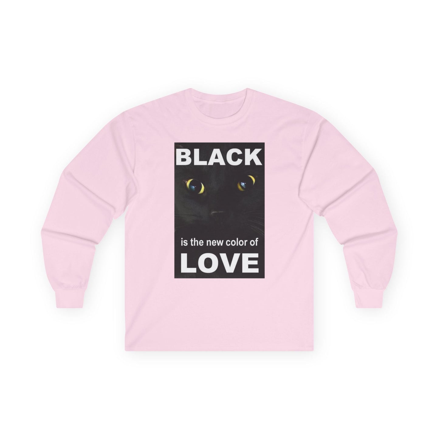 Cat Long Sleeve Tee - Black Love Design - underthestarsbabe