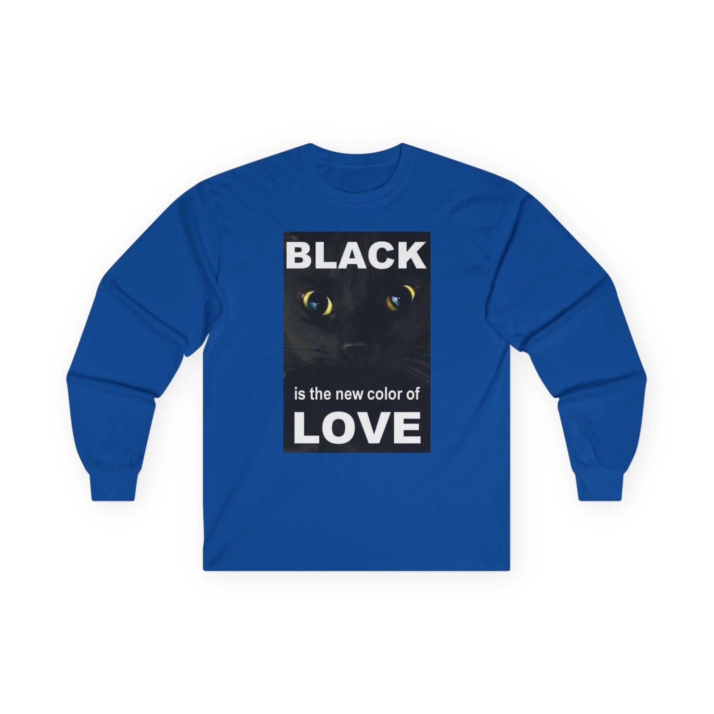 Cat Long Sleeve Tee - Black Love Design - underthestarsbabe
