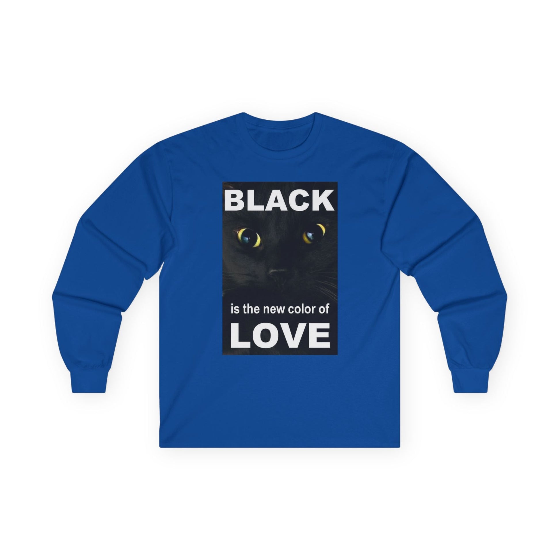 Cat Long Sleeve Tee - Black Love Design - underthestarsbabe