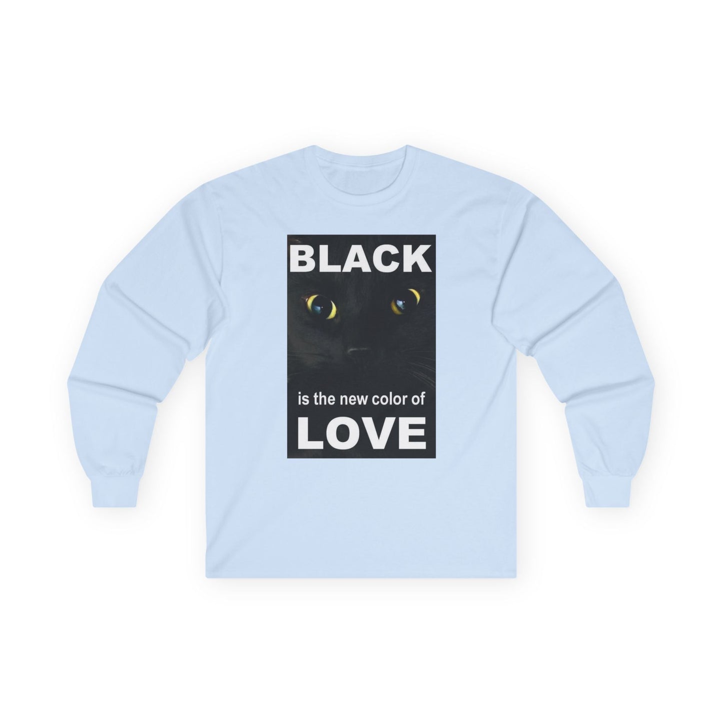 Cat Long Sleeve Tee - Black Love Design - underthestarsbabe