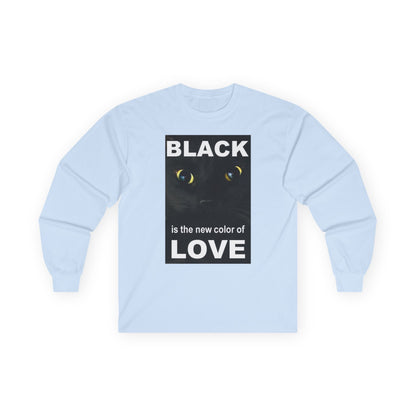 Cat Long Sleeve Tee - Black Love Design - underthestarsbabe