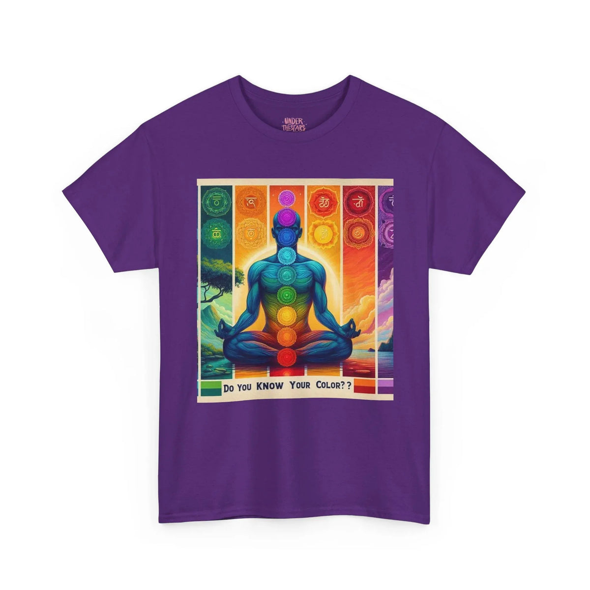 Chakra Meditation Tee — "Do You Know Your Colors?" Spiritual Yoga T-Shirt - underthestarsbabe