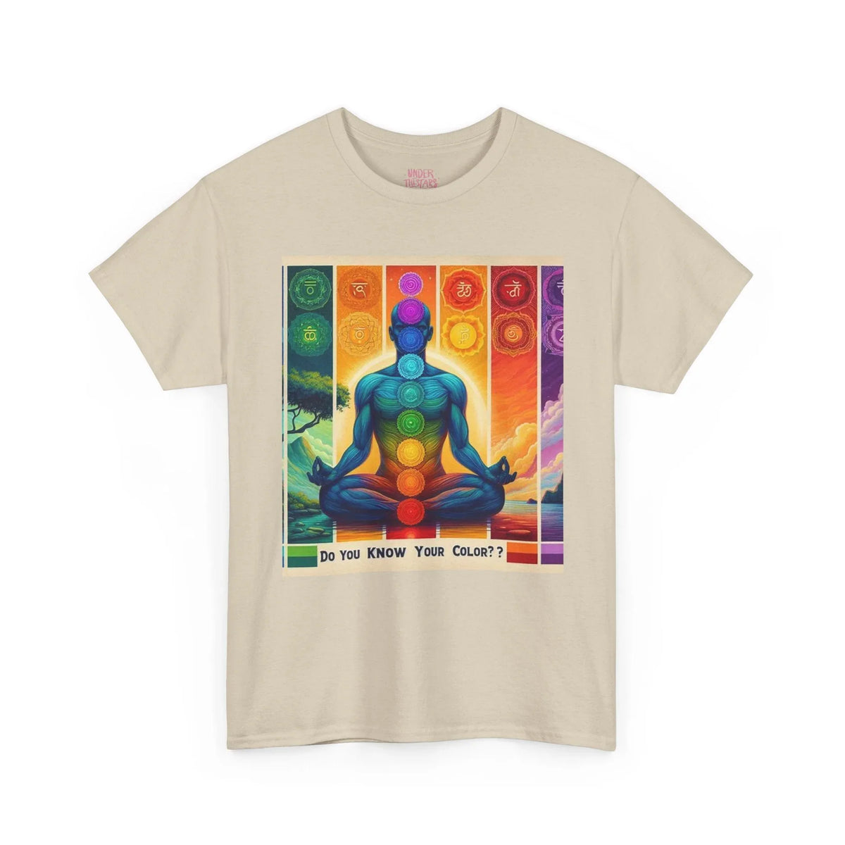 Chakra Meditation Tee — "Do You Know Your Colors?" Spiritual Yoga T-Shirt - underthestarsbabe