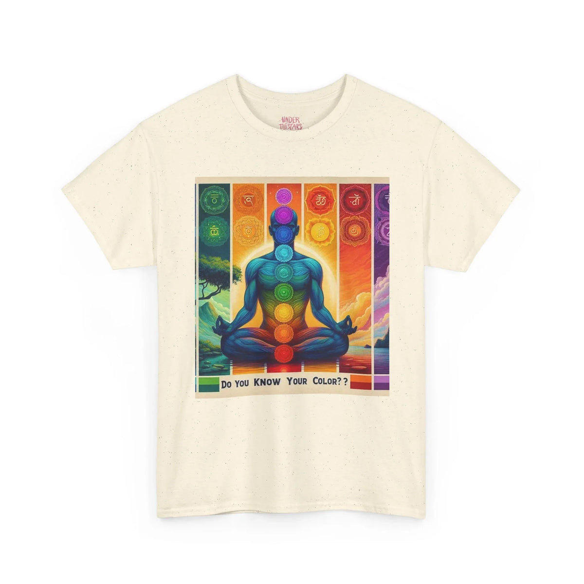 Chakra Meditation Tee — "Do You Know Your Colors?" Spiritual Yoga T-Shirt - underthestarsbabe