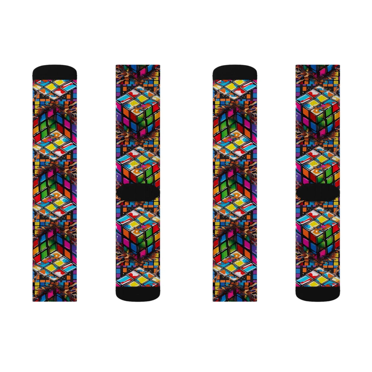 Colorful Puzzle Design Sublimation Socks for Creative Souls - underthestarsbabe