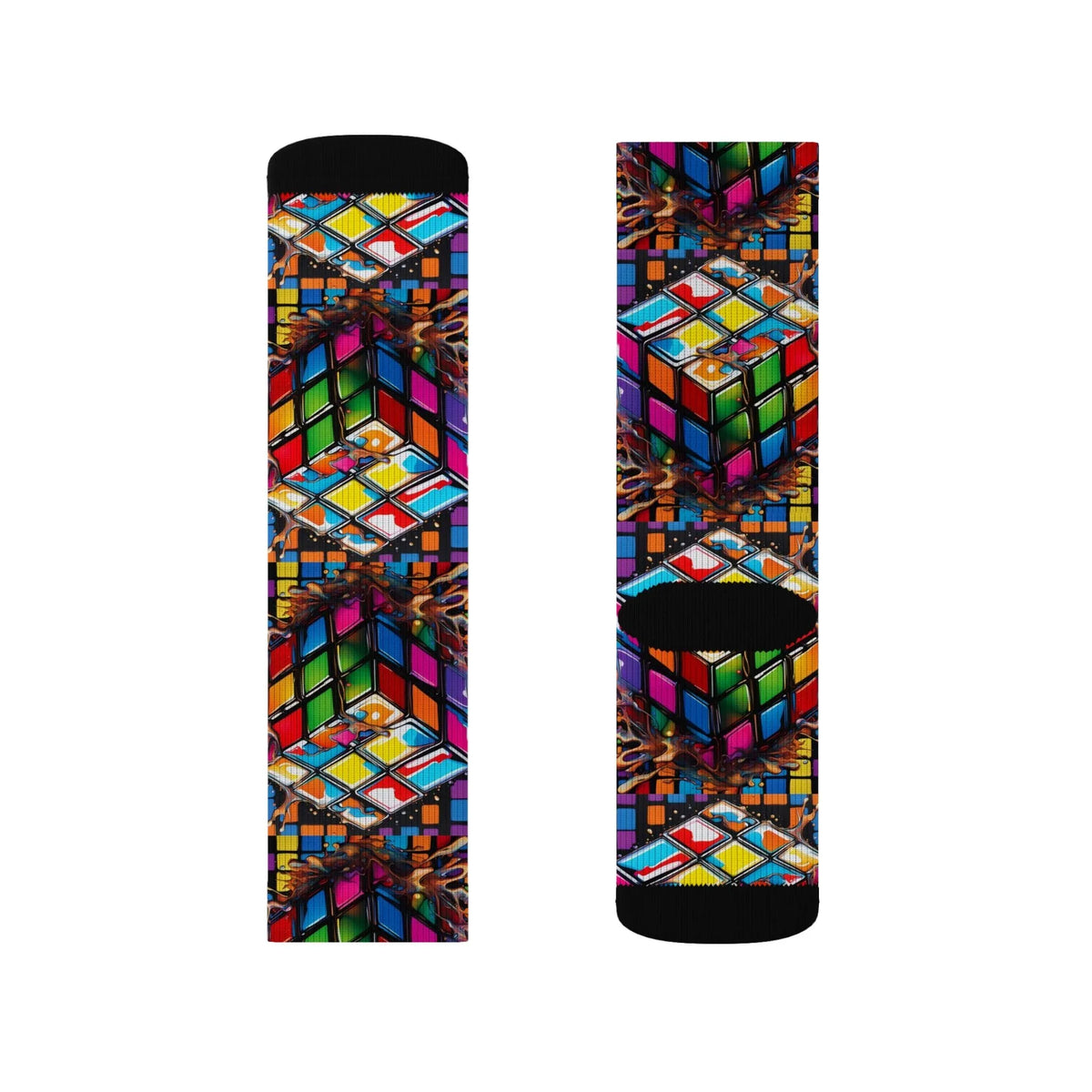 Colorful Puzzle Design Sublimation Socks for Creative Souls - underthestarsbabe