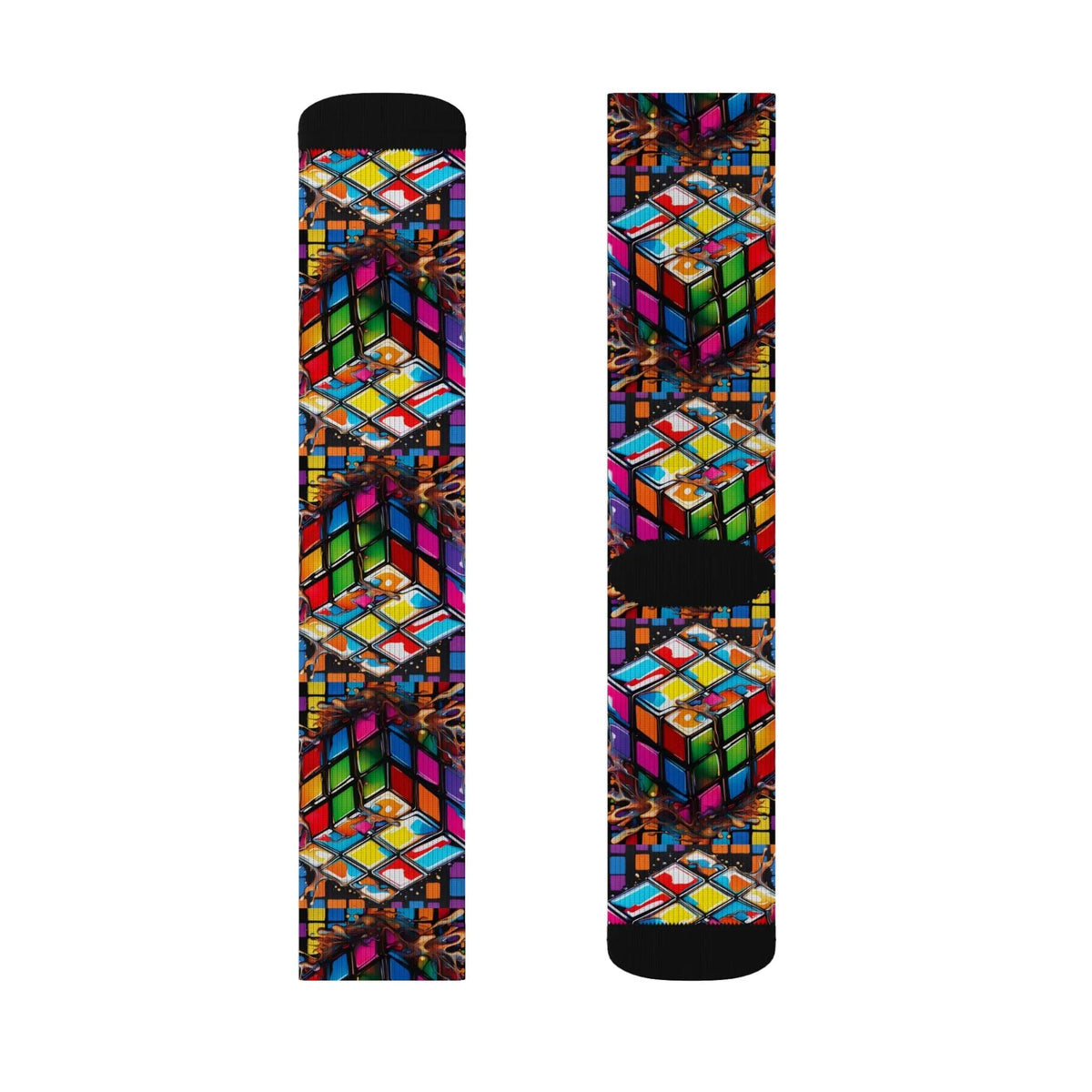 Colorful Puzzle Design Sublimation Socks for Creative Souls - underthestarsbabe