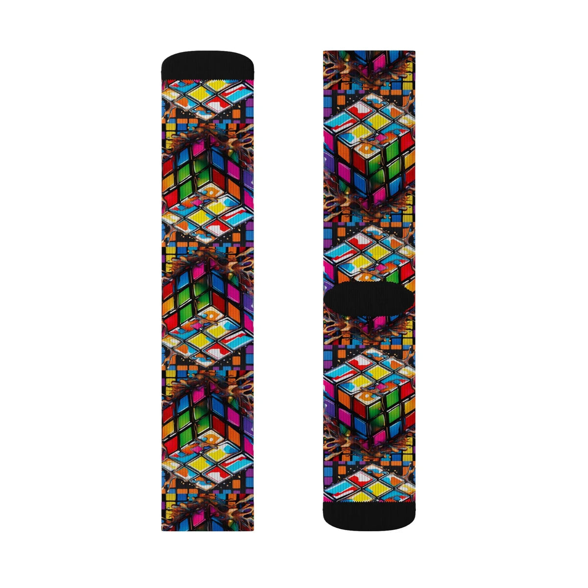 Colorful Puzzle Design Sublimation Socks for Creative Souls - underthestarsbabe