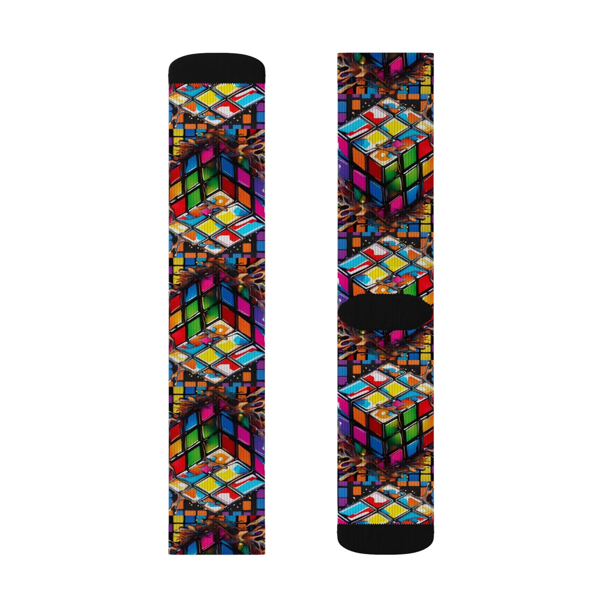 Colorful Puzzle Design Sublimation Socks for Creative Souls - underthestarsbabe
