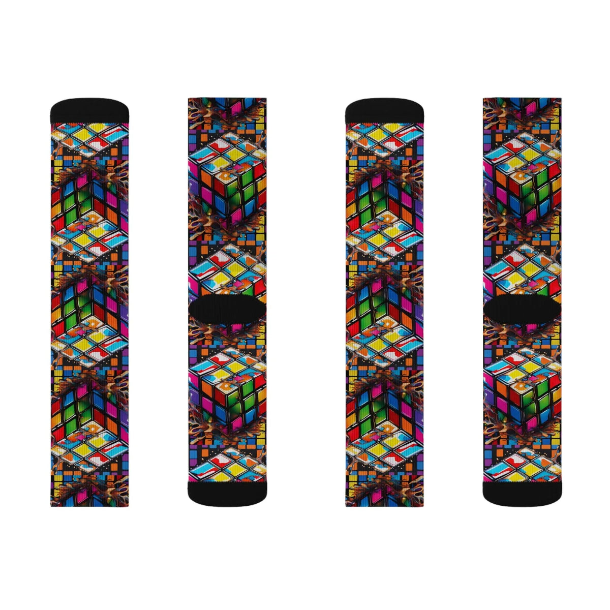 Colorful Puzzle Design Sublimation Socks for Creative Souls - underthestarsbabe