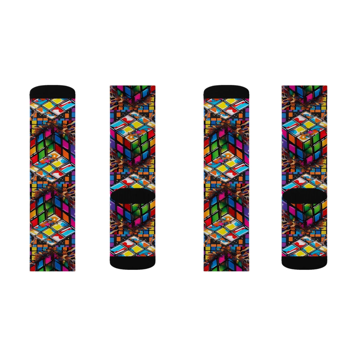 Colorful Puzzle Design Sublimation Socks for Creative Souls - underthestarsbabe