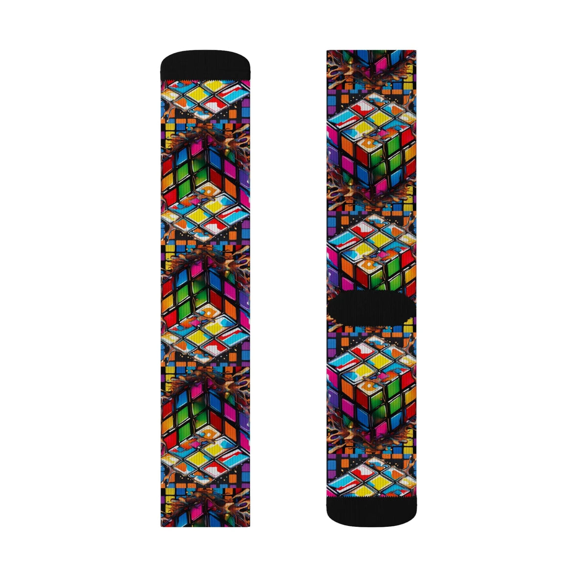 Colorful Puzzle Design Sublimation Socks for Creative Souls - underthestarsbabe