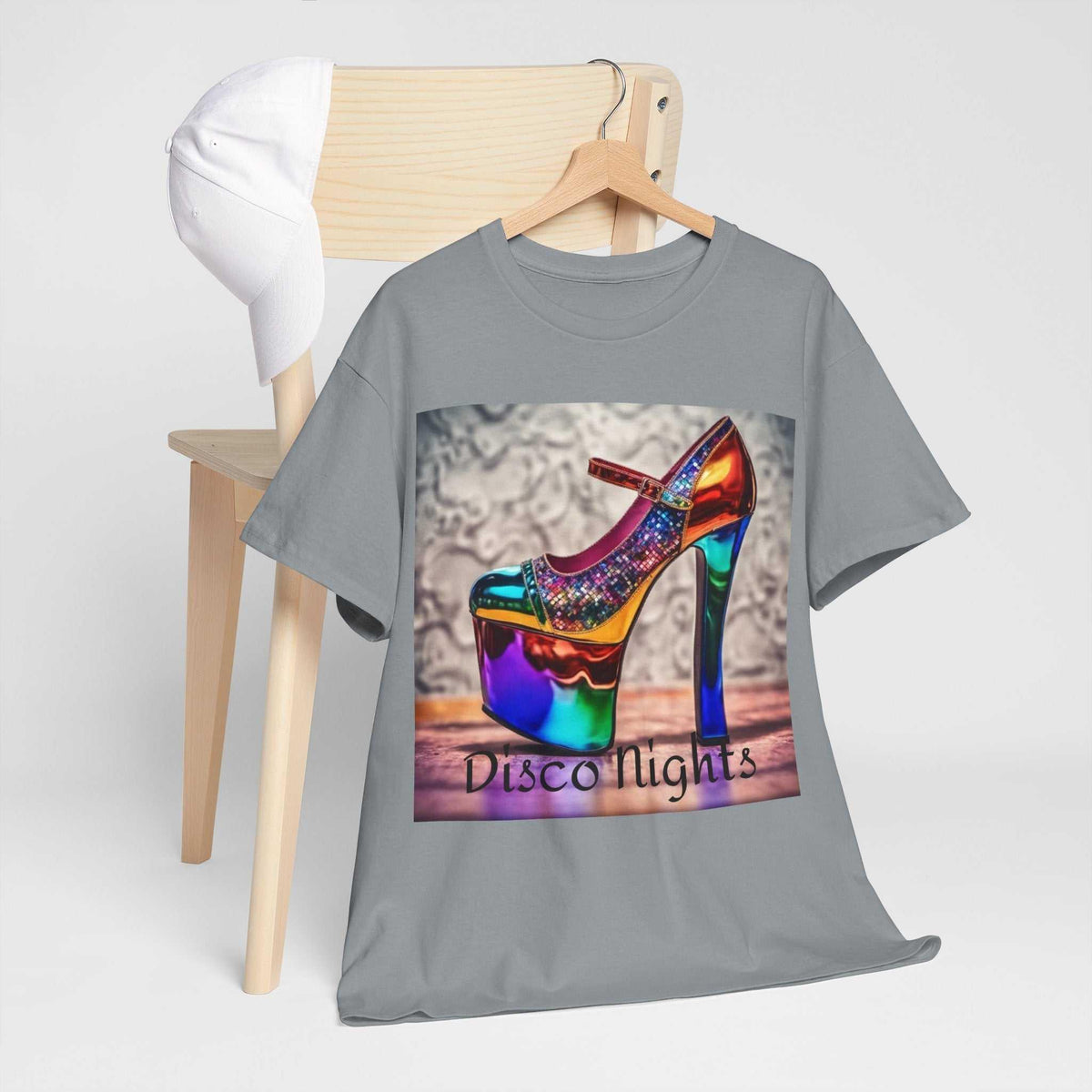 Disco Nights Unisex Heavy Cotton Tee - Retro Vibes - Under the Stars Babe - underthestarsbabe