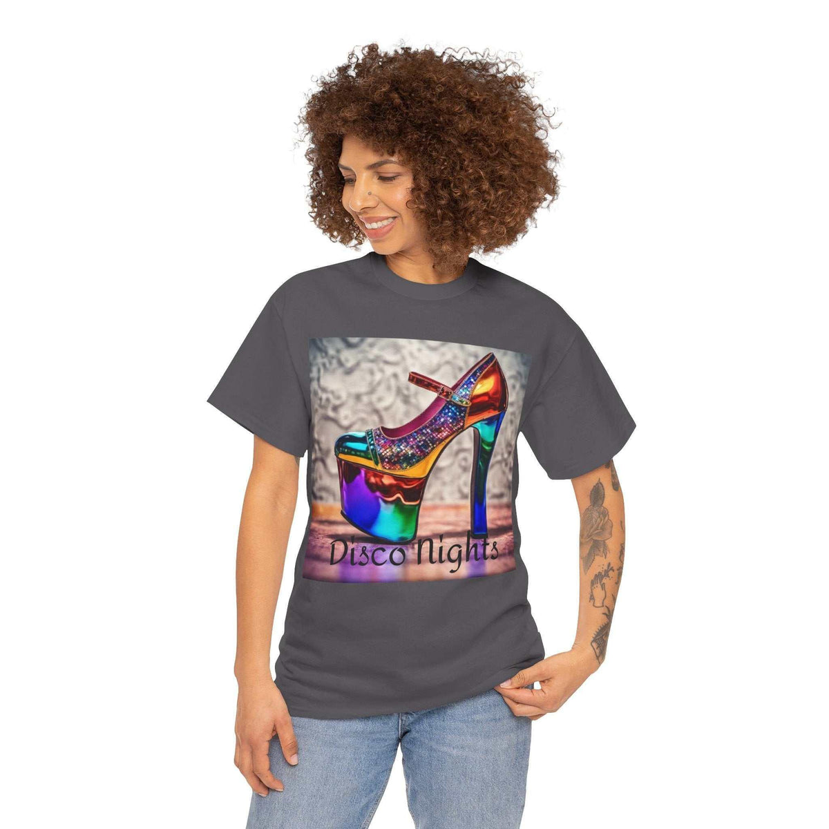 Disco Nights Unisex Heavy Cotton Tee - Retro Vibes - Under the Stars Babe - underthestarsbabe