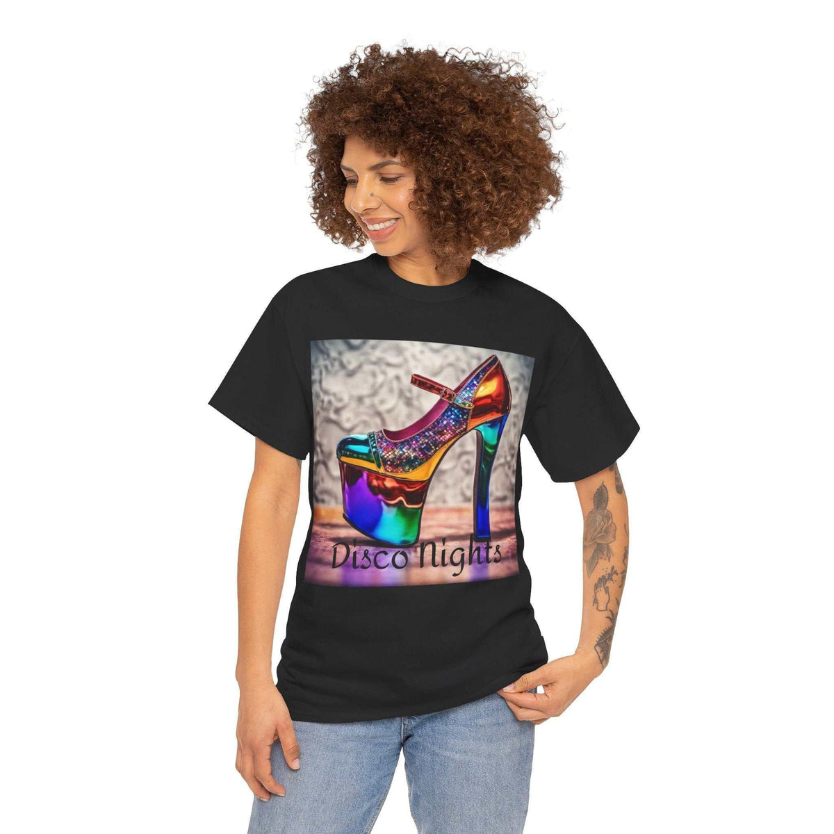 Disco Nights Unisex Heavy Cotton Tee - Retro Vibes - Under the Stars Babe - underthestarsbabe