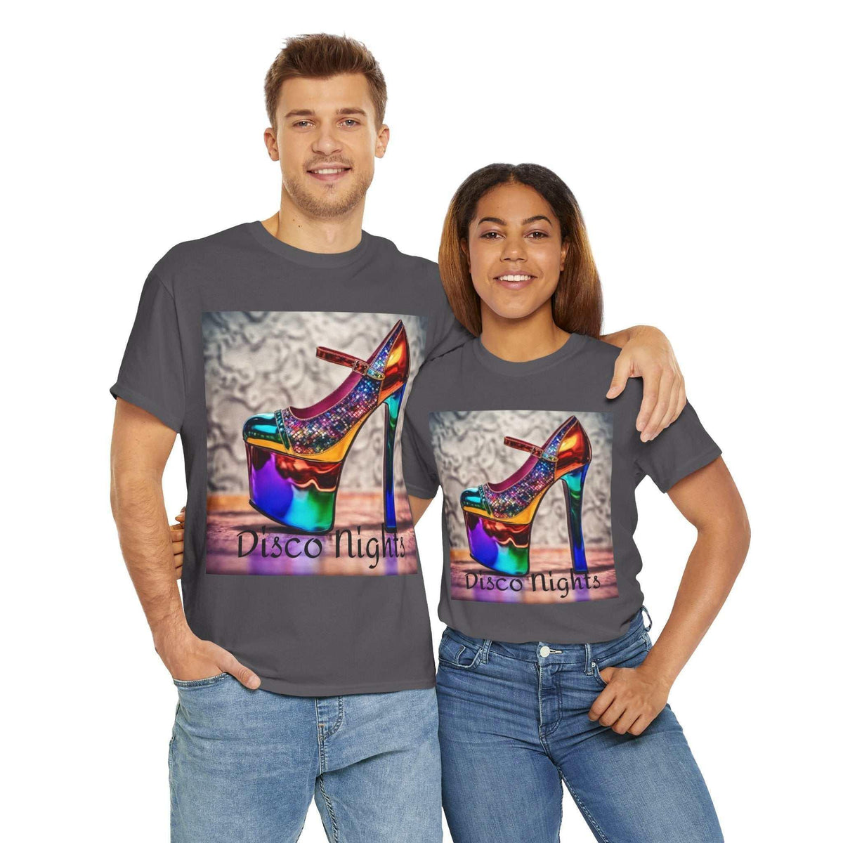 Disco Nights Unisex Heavy Cotton Tee - Retro Vibes - Under the Stars Babe - underthestarsbabe