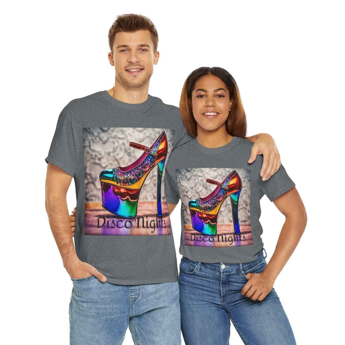 Disco Nights Unisex Heavy Cotton Tee - Retro Vibes - Under the Stars Babe - underthestarsbabe