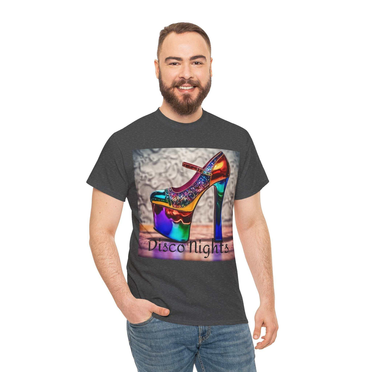 Disco Nights Unisex Heavy Cotton Tee - Retro Vibes - Under the Stars Babe - underthestarsbabe