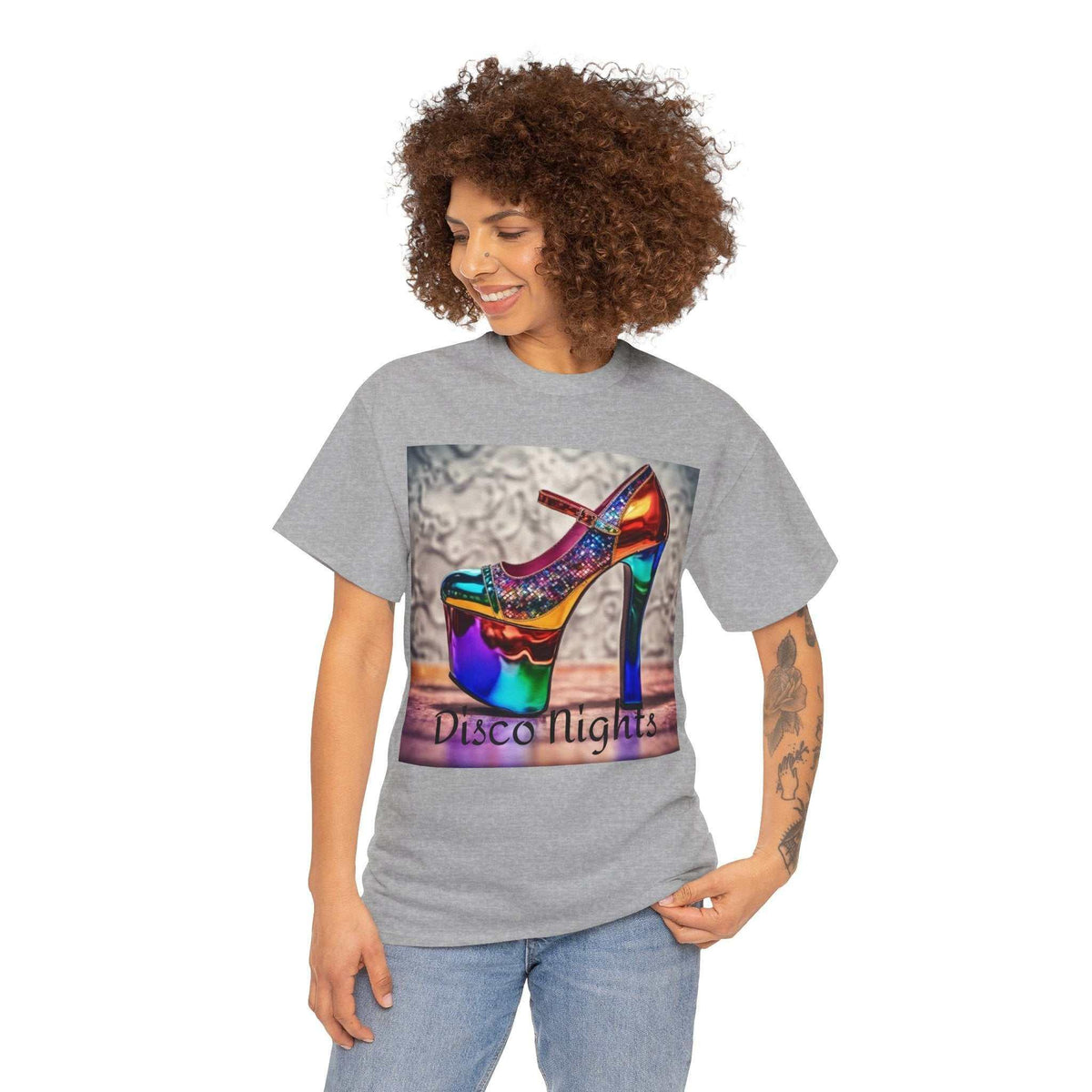 Disco Nights Unisex Heavy Cotton Tee - Retro Vibes - Under the Stars Babe - underthestarsbabe