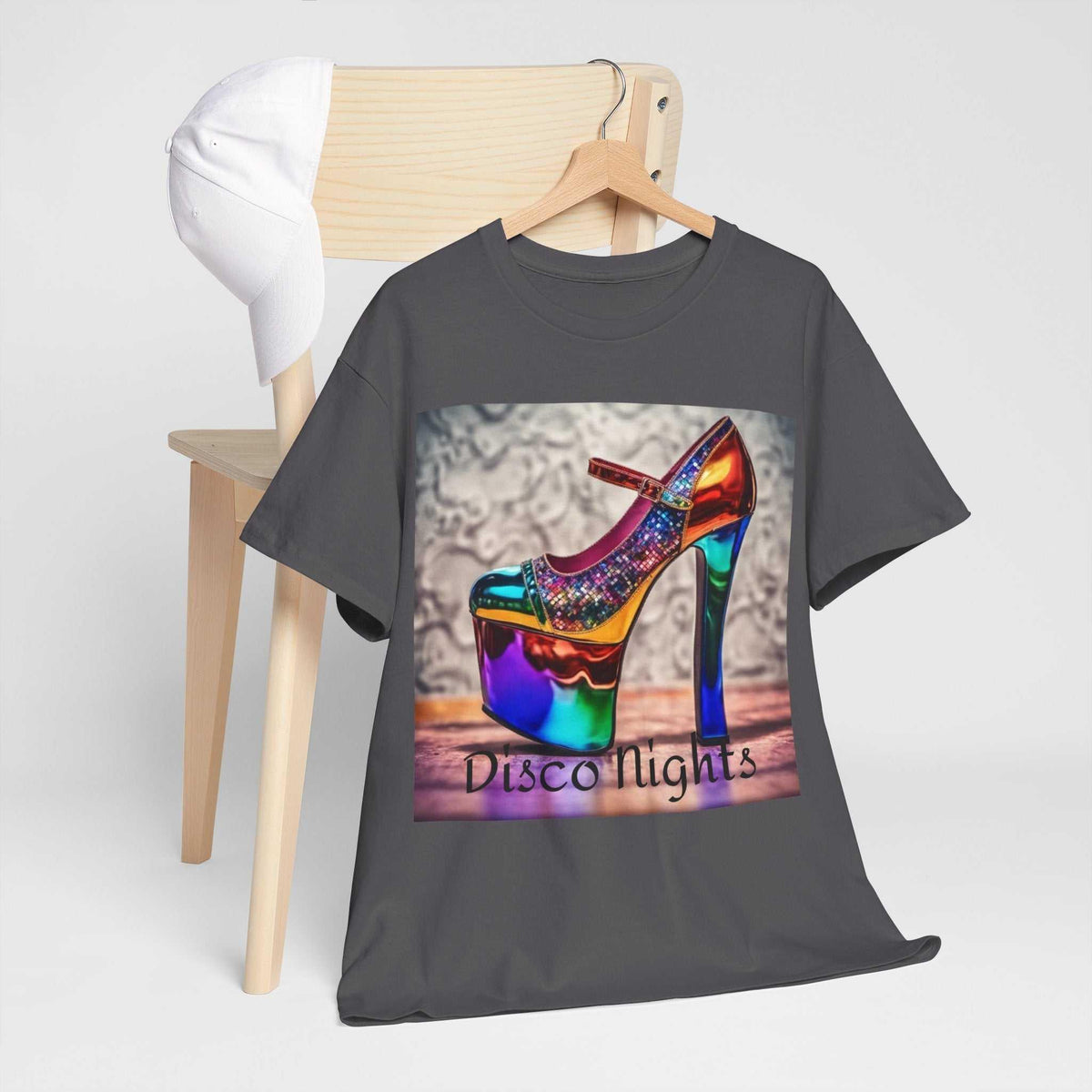 Disco Nights Unisex Heavy Cotton Tee - Retro Vibes - Under the Stars Babe - underthestarsbabe