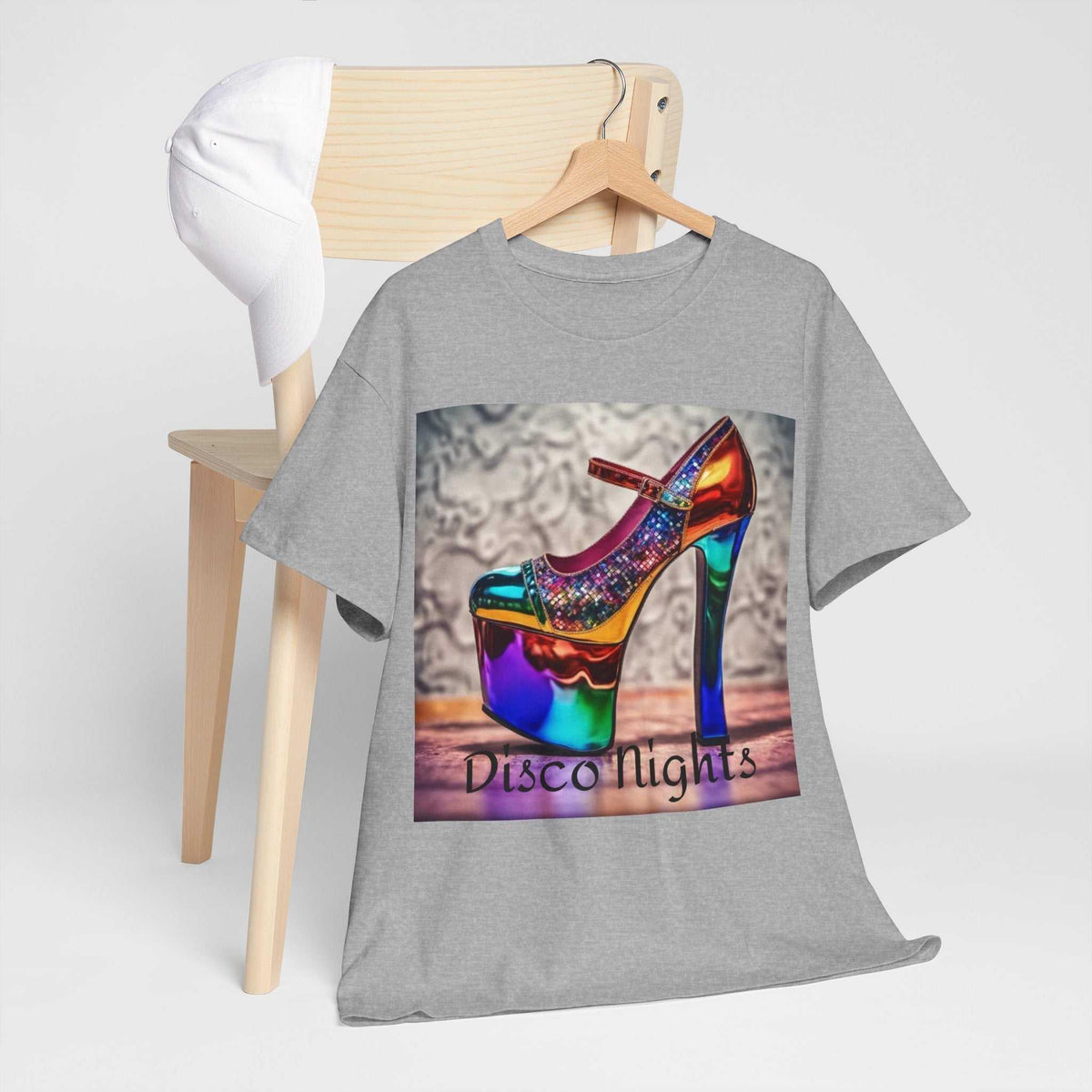 Disco Nights Unisex Heavy Cotton Tee - Retro Vibes - Under the Stars Babe - underthestarsbabe