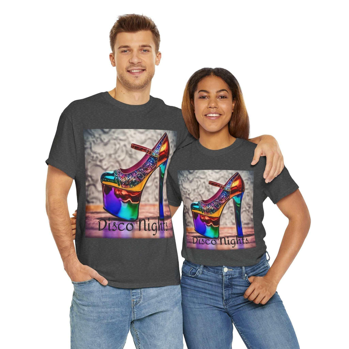 Disco Nights Unisex Heavy Cotton Tee - Retro Vibes - Under the Stars Babe - underthestarsbabe